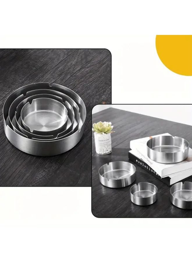 3pcs Stainless Steel Windproof Ashtray Shock Resistant Wear Resistant Easy to Clean - Image 5